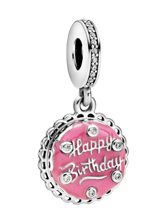 Pandora - Vaaleanpunainen syntymäpäiväkakku -riipushela Birthday cake sterling silver dangle with clear cubic zirconia and pink enamel Pink Birthday Cake  798888C01 | Stockmann - photo 1