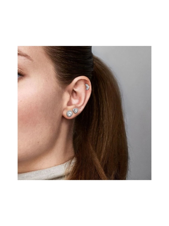 Pandora - Elevated Heart -nappikorvakorut Heart sterling silver stud earrings with clear cubic zirconia Elevated Heart 298427C01 | Stockmann - photo 1
