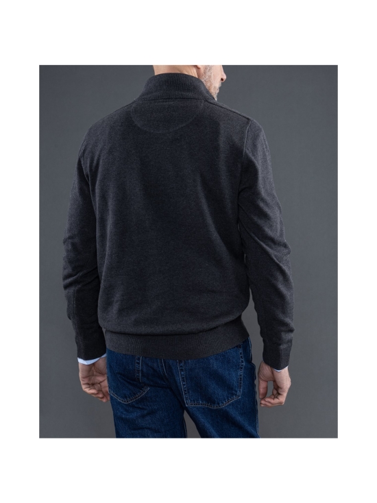 Berkeley - Brockton Halfzip -puuvillaneule - TUMMANHARMAA | Stockmann - photo 4