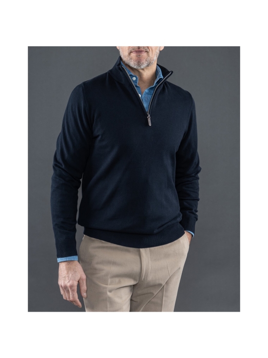 Berkeley - Brockton Halfzip -puuvillaneule - NAVY | Stockmann - photo 4