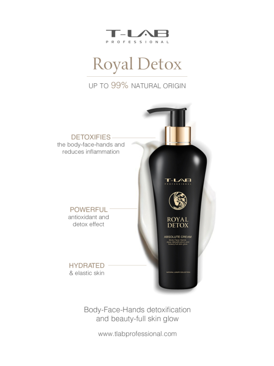 T-LAB Professional - Royal Detox Absolute Cream -ylellinen vartalovoide 300ml - photo 3 T-LAB Professional - Royal Detox Absolute Cream -ylellinen vartalovoide 300ml | Stockmann - photo 3