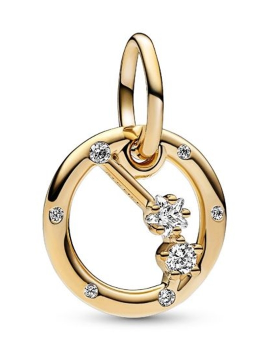 Pandora - Oinas-riipushela Aries zodiac 14k gold-plated dangle with clear cubic zirconia Aries Zodiac Dangle Charm 762719C01 | Stockmann - photo 3