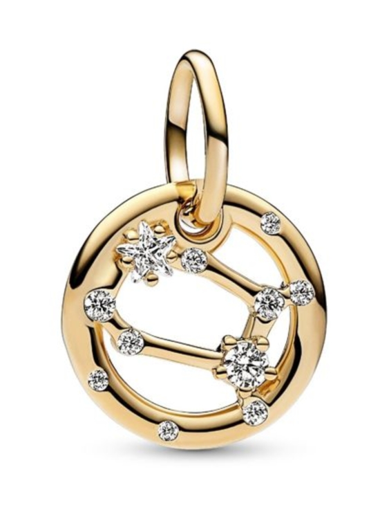 Pandora - Kaksoset-riipushela Gemini zodiac 14k gold-plated dangle with clear cubic zirconia Gemini Zodiac Dangle Charm 762711C01 | Stockmann - photo 2