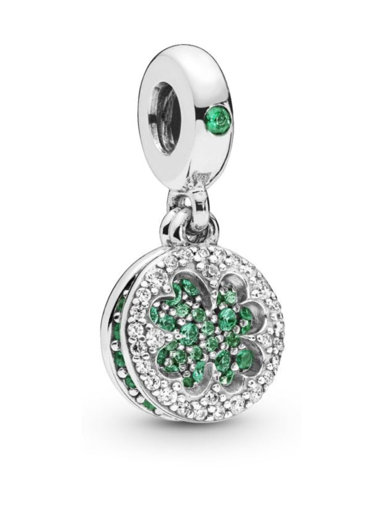 Pandora - Clover silver dangle with royal green, aqua green crystal and clear cubic zirconia Dazzling Clover 797906NRGMX | Stockmann - photo 3