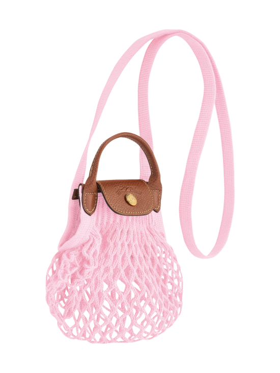 PINK Longchamp Le Pliage Filet - Crossbody bag XS - Pikkulaukku, 17 x 18 cm