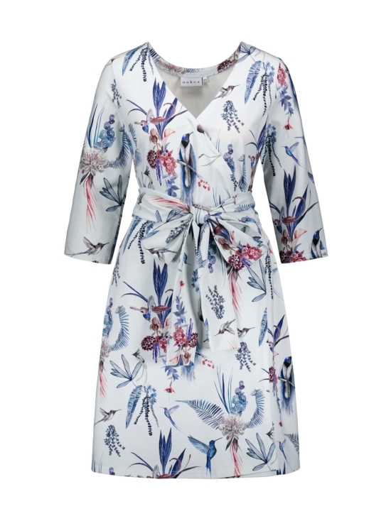 Print Wrap Dress, Colibri