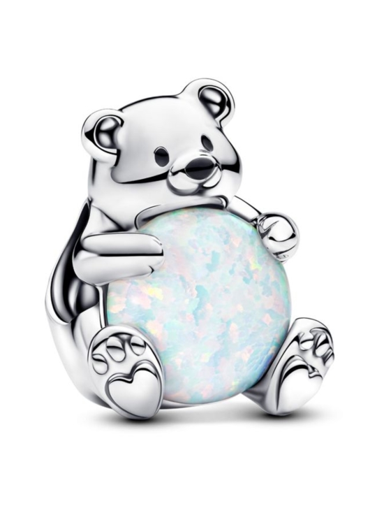 Pandora - Jääkarhu-hela Polar bear sterling silver charm with white lab-created opal and black enamel Sterling silver Enamel Synthetic Opal White 793589C01 | Stockmann - photo 3
