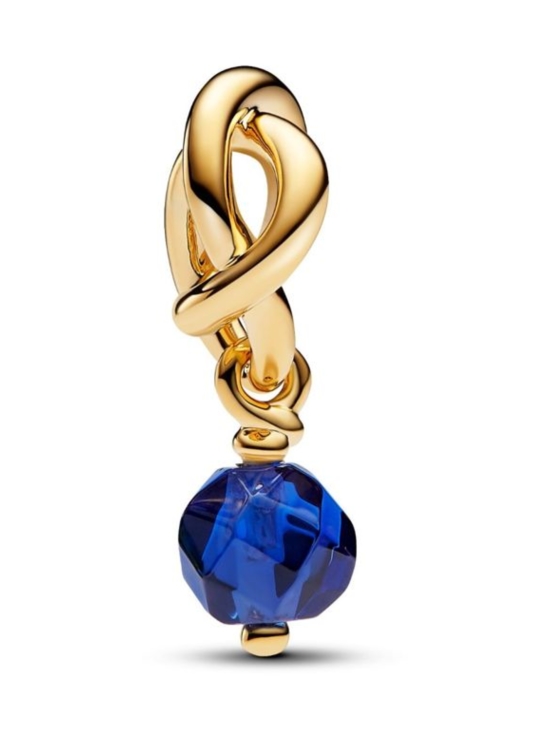 Pandora - 14k Gold-plated dangle with princess blue crystal | Stockmann - photo 3