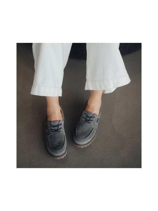 Pomar - RENTUKKA Zero Waste purjehduskengät - GREY SUEDE/TAN SOLE | Stockmann - photo 9
