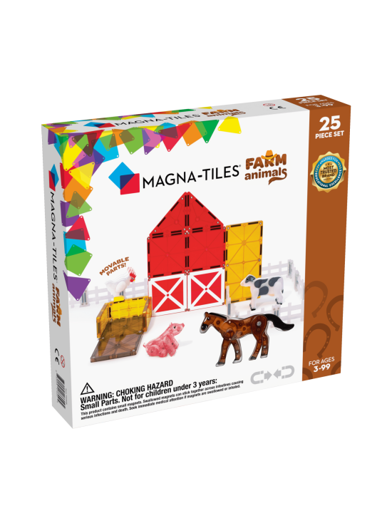 MAGNA-TILES Magneettinen rakennussetti Maatilan eläimet, 25 osaa