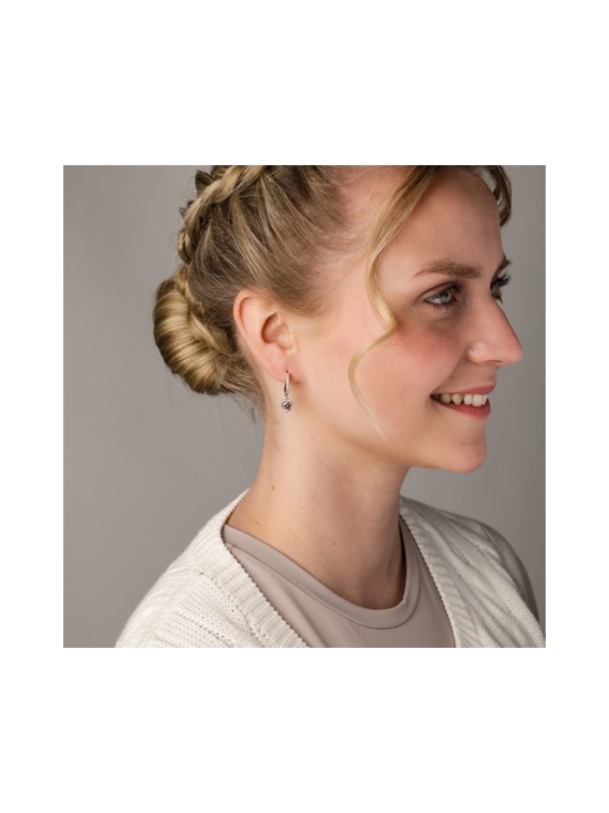 Pandora - Säihkyvä sydänsädekehä -korvarenkaat Heart sterling silver hoop earrings with fancy pink and clear cubic zirconia Sparkling Halo Heart Hoop Earrings 291445C01 | Stockmann - photo 1