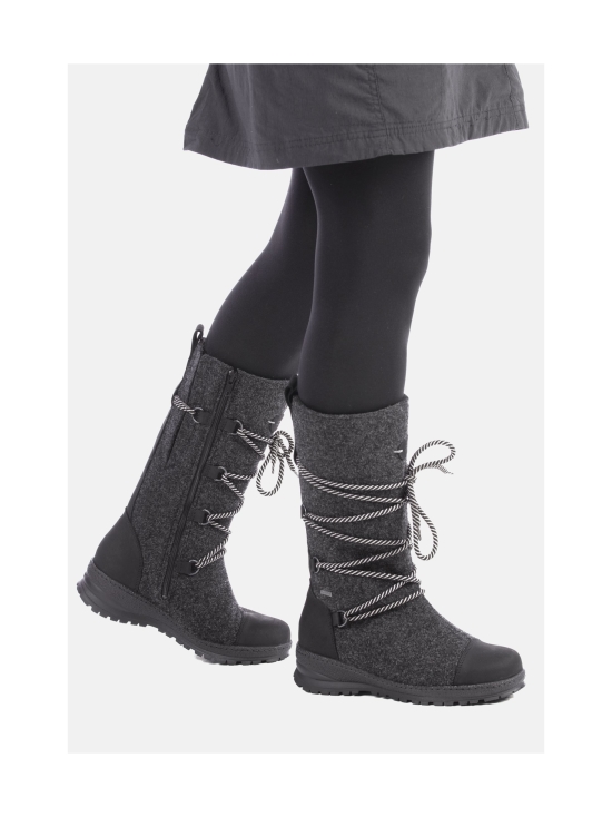 Pomar - SAANA Naisten XW GORE-TEX® huopasaapikkaat - GRANIT FELT/BLACK WAXY LEATHER | Stockmann - photo 3