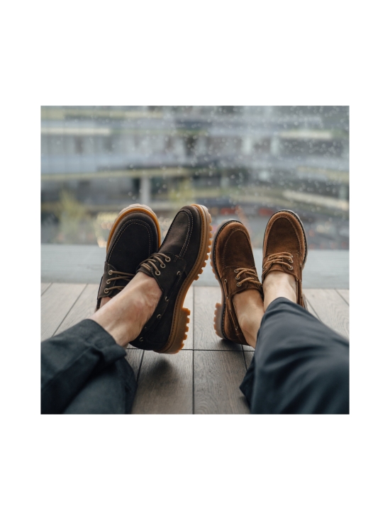 Pomar - RENTUKKA Zero Waste purjehduskengät - BROWN SUEDE/TAN SOLE | Stockmann - photo 9