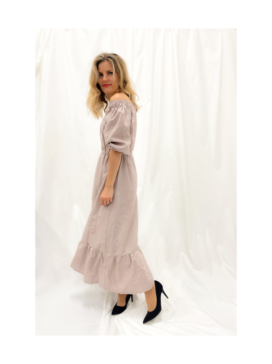 UPEA - Off Shoulder Ruffle Dress Linen, Nude Pink - NUDE PINK - photo 2 UPEA - Off Shoulder Ruffle Dress Linen, Nude Pink - NUDE PINK | Stockmann - photo 2