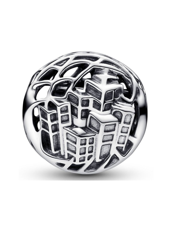 Pandora - Marvel hämähäkkimies leijaileva kaupunki -hela Marvel Spider-Man sterling silver charm with black and transparent red enamel Marvel Spider-Man Soaring City Charm 792350C01 | Stockmann - photo 2