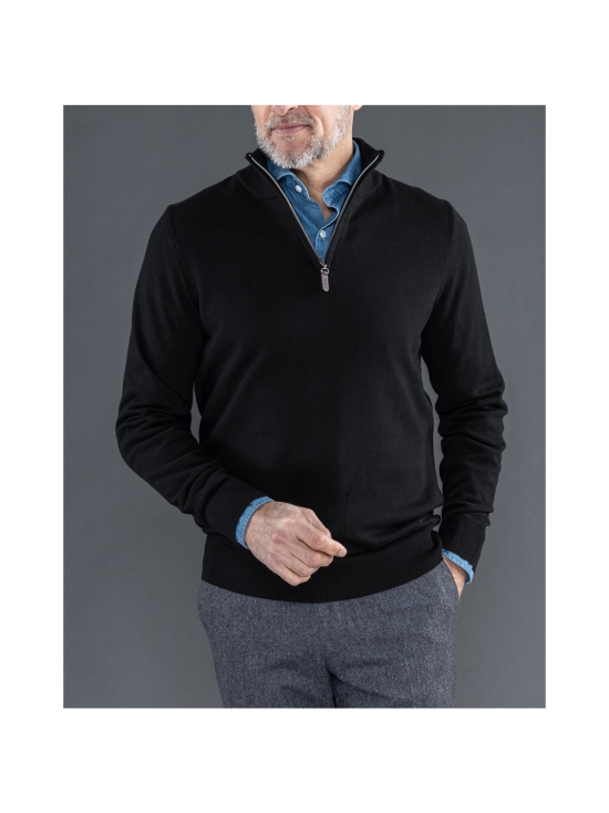 Berkeley - Brockton Halfzip -puuvillaneule - MUSTA | Stockmann - photo 4