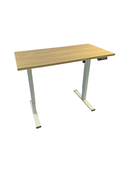 TC Desk Duo One sähköpöytä 120x60 cm valkoinen/meripihkatammi