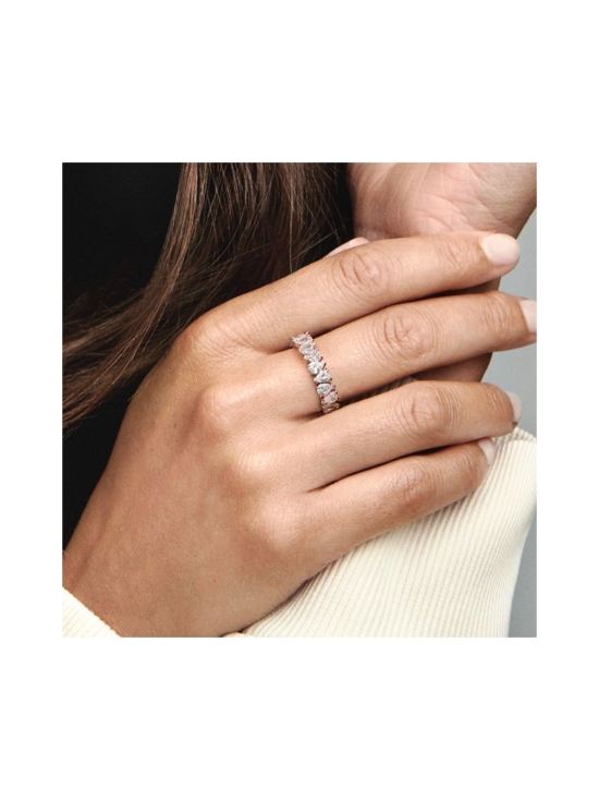 Säihkyvät suuntaa vaihtavat kivet -sormus 14k Rose gold-plated unique metal blend Cubic Zirconia Clear 183021C01