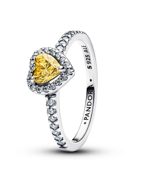 Pandora - Sydän hopeasormus keltaisilla ja kirkkaille kuutiozirkoneilla - 198421C06 | Stockmann - photo 2
