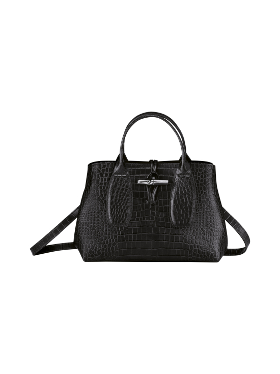 Longchamp - Roseau Croco - Top handle bag M - Nahkalaukku - BLACK - photo 1 Longchamp - Roseau Croco - Top handle bag M - Nahkalaukku - BLACK | Stockmann - photo 1