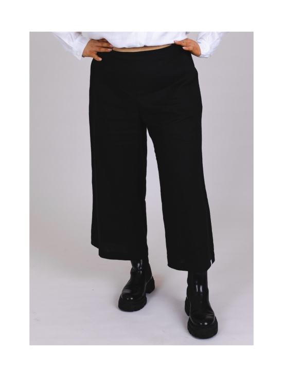 Nakoa - Culottes pellavahousut, Stonewashed Black - BLACK | Stockmann - photo 9