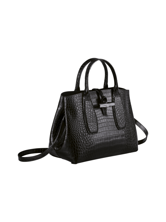 Longchamp - Roseau Croco - Top handle bag M - Nahkalaukku - BLACK - photo 3 Longchamp - Roseau Croco - Top handle bag M - Nahkalaukku - BLACK | Stockmann - photo 3