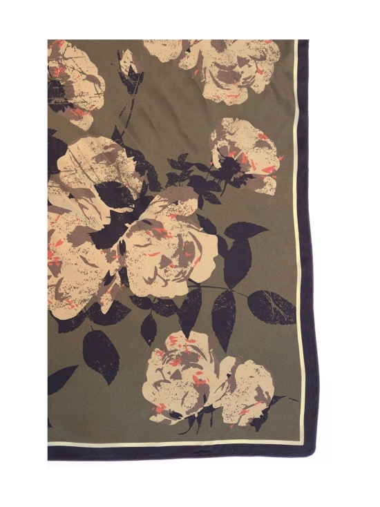 Lasessor - Rosie -silkkihuivi ruusukuosilla 55x55cm - OLIIVI | Stockmann - photo 4