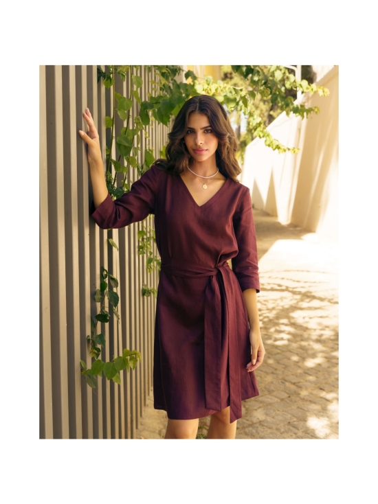 Nakoa - Vera Dress Pellavamekko, Merlot - TUMMANPUNAINEN | Stockmann - photo 3