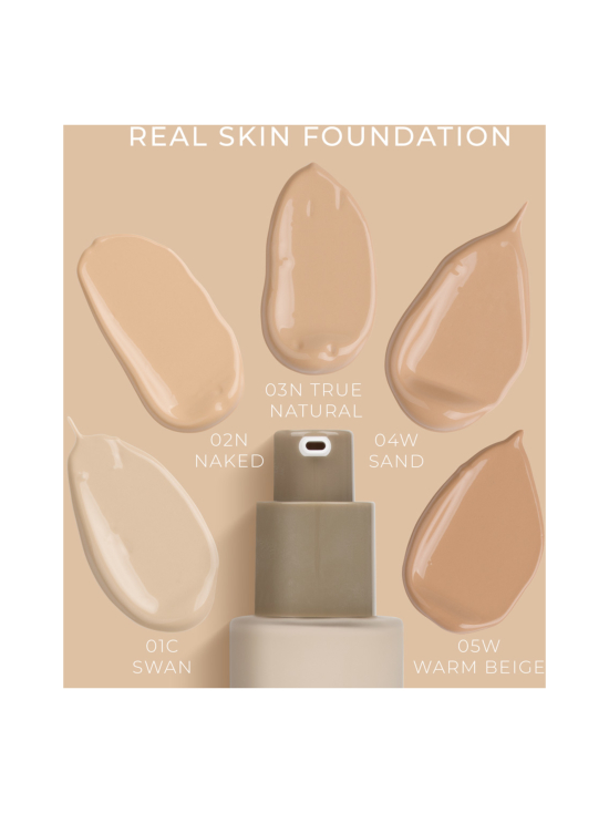 NAM - NAM Real Skin Foundation -luonnollisen peittävä ja ihoa tasoittava meikkivoide 30ml - 01 SWAN | Stockmann - photo 2