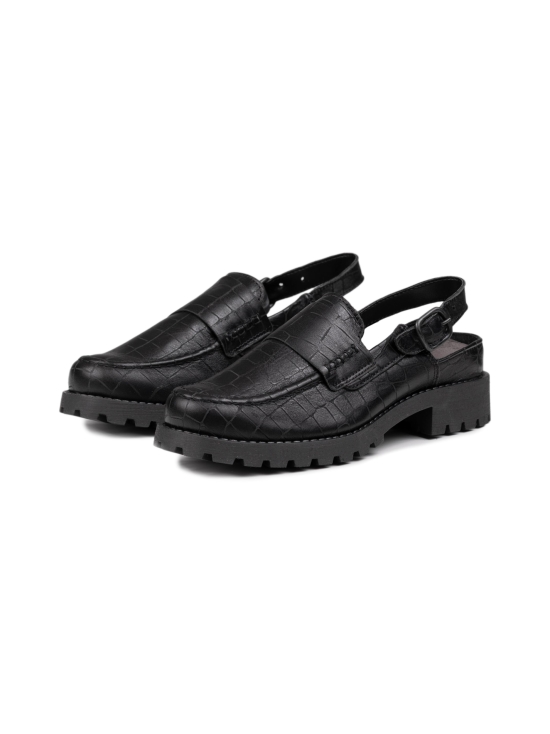Pomar - TATAR Zero Waste slingback-loaferit - BLACK CROCODILLE/BLACK SOLE | Stockmann - photo 4