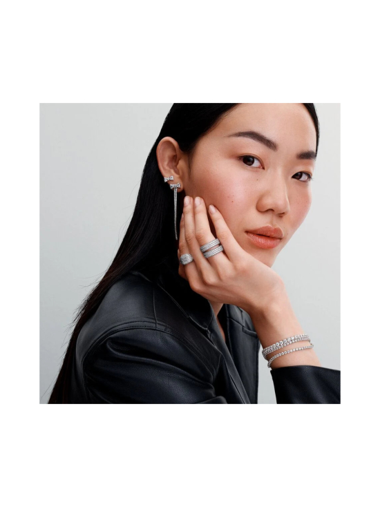 Cocktail sterling silver ring with clear cubic zirconia 193556C01