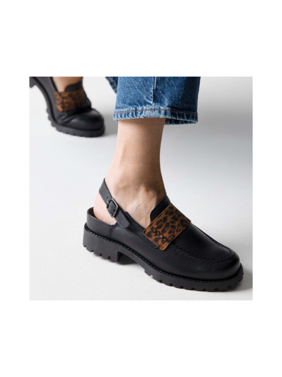 Pomar - TATAR slingback-loaferit - BLACK NAPPA/LEOPARD | Stockmann - photo 5