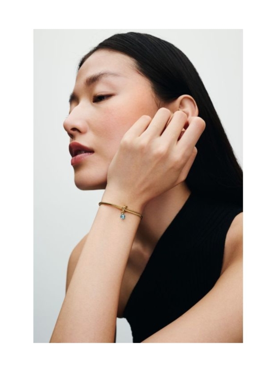 Pandora - 14k Gold-plated dangle with sea aqua blue crystal | Stockmann - photo 4