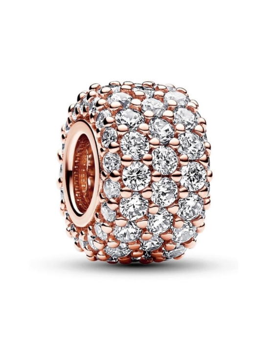 Pandora - Säihkyvä kolmen rivin pavéhela 14k Rose gold-plated charm with clear cubic zirconia 14k Rose gold-plated unique metal blend  Cubic Zirconia Clear 782820C01 | Stockmann - photo 2