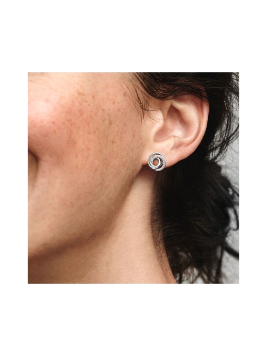 Pandora - Perheen kierteet -nappikorvakorut Encircled sterling silver stud earrings with clear cubic zirconia Family Always Encircled Stud Earrings 291076C01 | Stockmann - photo 2