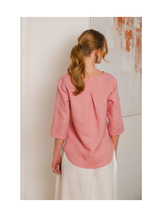 Nakoa - Classic Linen Blouse Pellavapaita, Powder Pink - POWDER PINK | Stockmann - photo 6