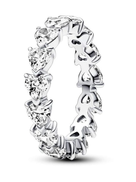 Pandora - Sydänrivi-sormus Hearts sterling silver ring with clear cubic zirconia 193103C01 | Stockmann - photo 1