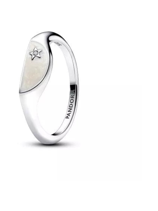 Pandora - Pandora ME Halved Enamel Signet Ring -sormus, hopea - 193325C01 | Stockmann - photo 1
