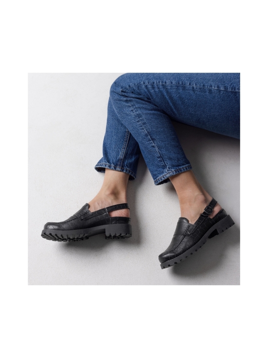 Pomar - TATAR Zero Waste slingback-loaferit - BLACK CROCODILLE/BLACK SOLE | Stockmann - photo 2