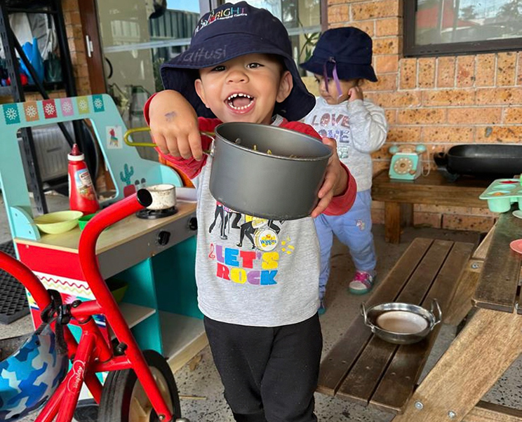 Children learning a Playbright Marayong