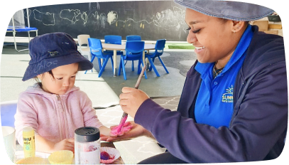 A child at Sunnyside childcare being socially educated