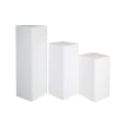 White Square Plinths Hire - Set of 3