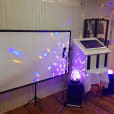 dj booth, projector