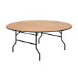 Round Timber Banquet Table Hire