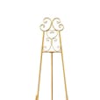 A gold stand with a floral design on it, perfect for French Easel hire.