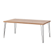 Black Hairpin Banquet Table w/ Timber Top