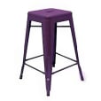 A purple Tolix stool on a white background.