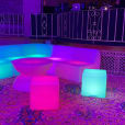 A colorful Glow Lounge Suite Hire in a room.