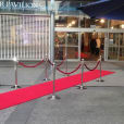 Our red carpet being hired for an outdoor entrance