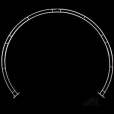An image of a circular metal frame on a black background, perfect for Bridal Arch Hire.